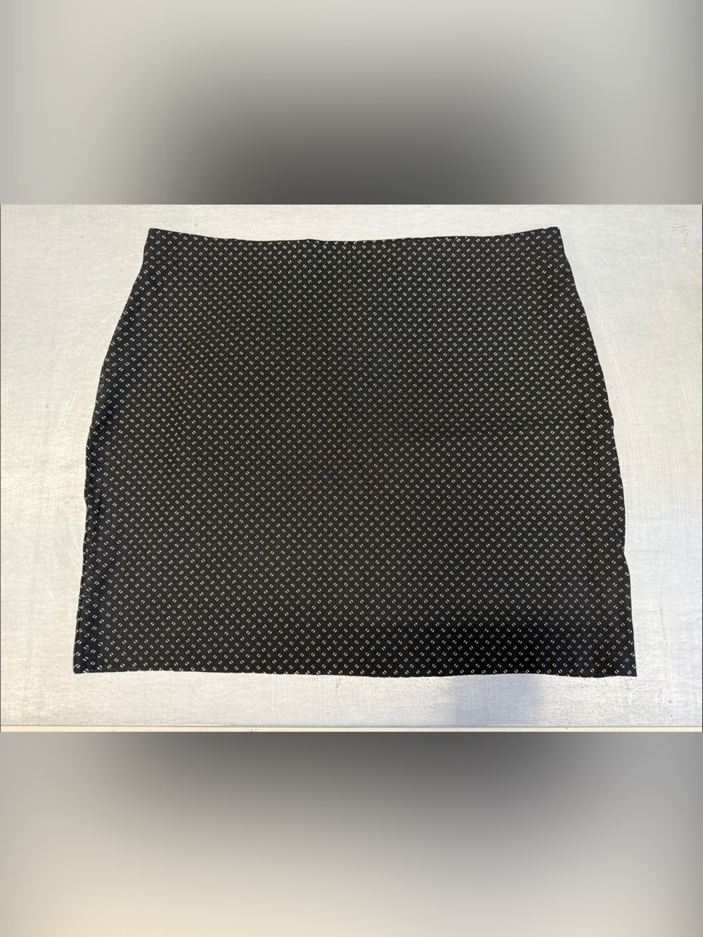 Black Skirt with Tiny White Dot Print